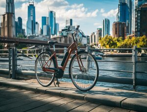 Bicicleta eléctrica de ciudad lista para recorrer las calles